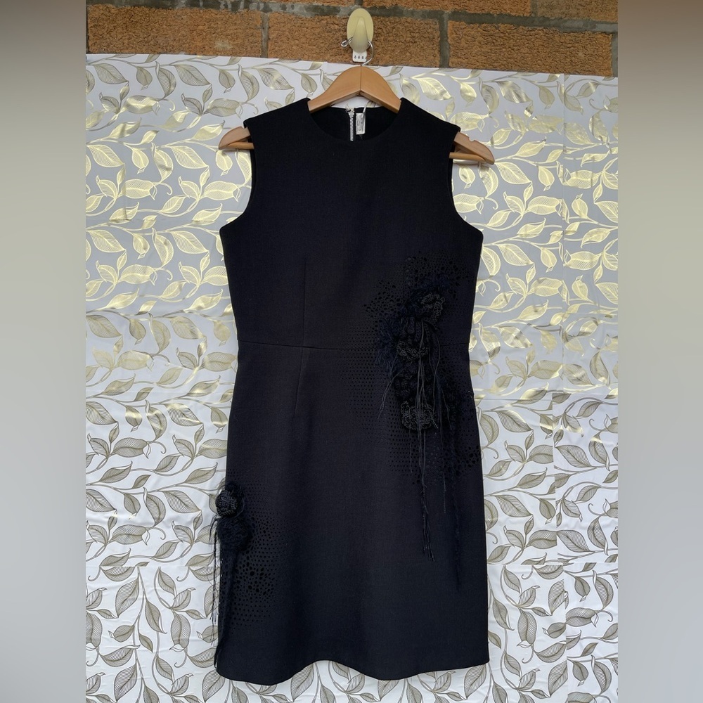 Noir Kei Ninomiya Laser Cut Floral Wool Dress Comme des Garcons Archive medium